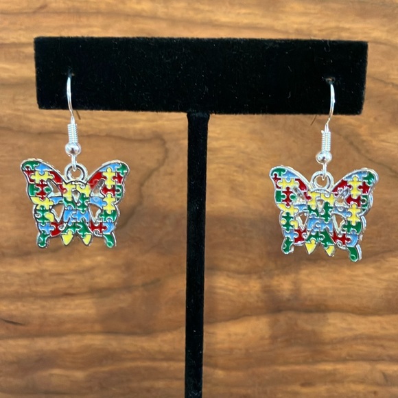 Autism Awareness Handmade Earrings - Picture 1 of 2